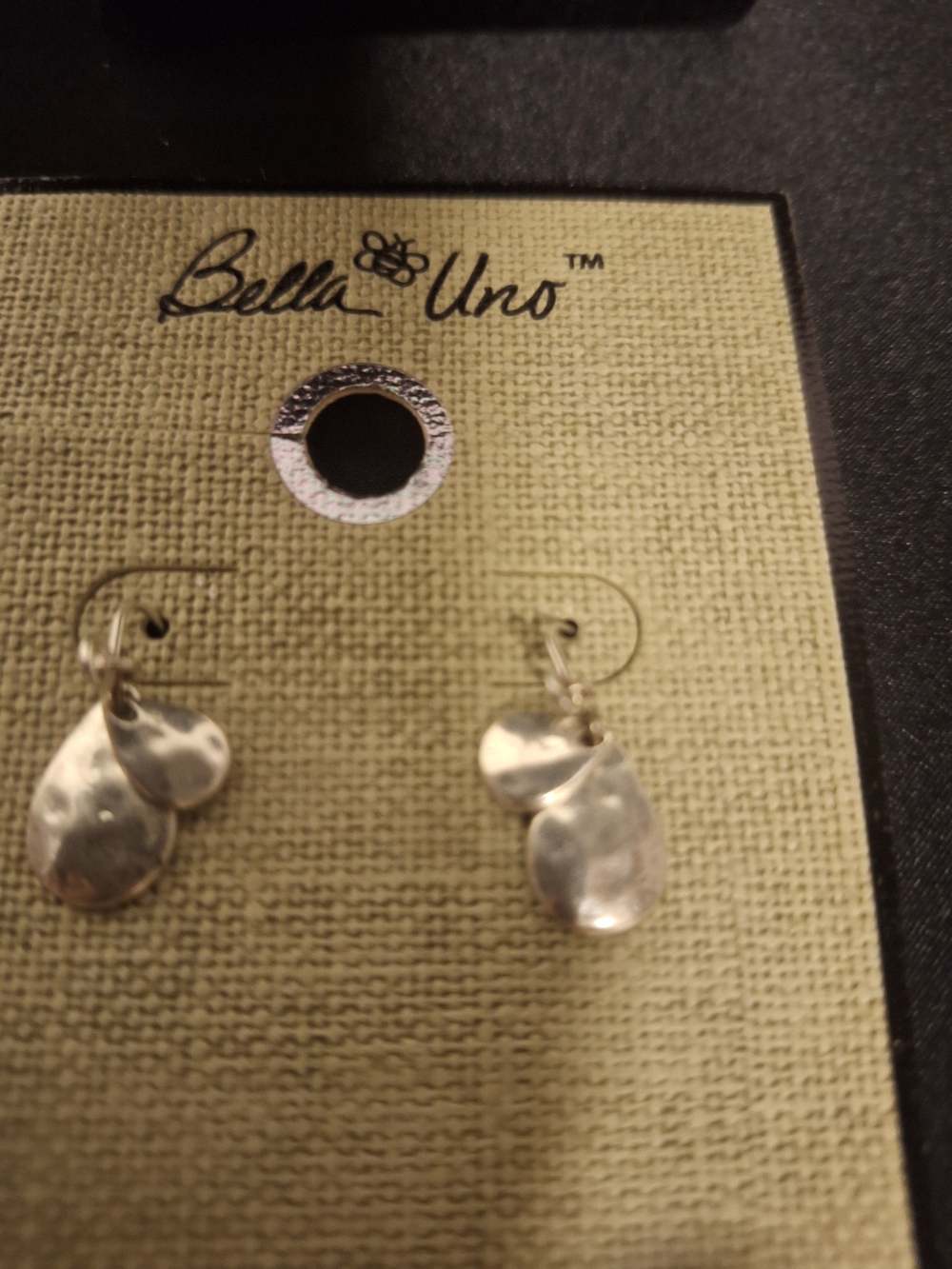 Hammered Silver Dangle Earrings